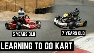 5 AND 7 YEAR OLD LEARN HOW TO GO KART | CASEY CURRIE MINI VLOG