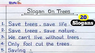 Slogan On Trees In English || Slogan On Save Trees In English || Save Trees Slogans In English ||