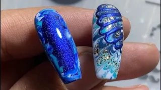 How to Drag Marble Nails | Marble Nail designs