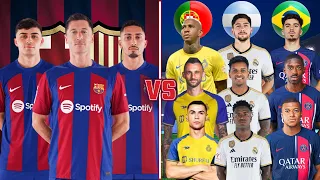 Lewandowski Raphinha Pedri 🆚 Al Nassr Madrid PSG (Ronaldo Vinicius Mbappe Valverde Dembele Rodrygo)💪