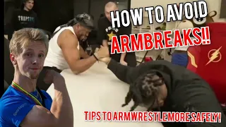 BODYGUARD BROKE HIS ARM?! / 4 TIPS TO AVOID ARM BREAK IN ARMWRESTLING!