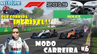 F1 2019 | MODO CARREIRA #6 | Não acredito que cheguei nessa posição!! GP da Austrália foi INCRÍVEL!!