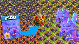 [ 500 AZURE DRAGON vs Full Base Of all DEFENSE 😱🔥] #clashofclans #azuredragon #townhall16