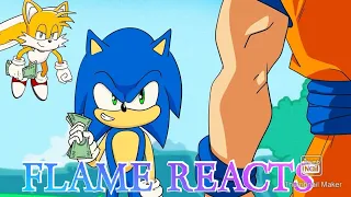 FLAME, SONIC, AND AMY REACTS TO "SONIC VS GOKU RAP BATTLE "