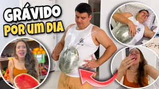 MEU MARIDO VIROU GRÁVIDO POR UM DIA!! *melancia na barriga*