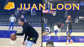 📺 Chiozza gets up for dunk! +Juan Toscano-Anderson x Looney workout/3s/post ups at Warriors pregame