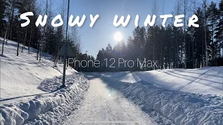 iPhone 12 Pro Max Cinematic 4K HDR Dolby Vision footage - Beautiful Snowy Winter