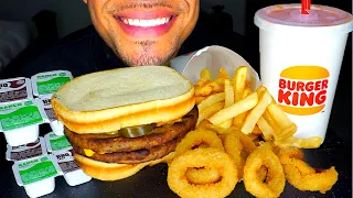 ASMR BURGER KING SPICY WHOPPER MELT MUKBANG EATING SOUNDS REVIEW ONION RINGS RANCH SAUCE BIG BITES