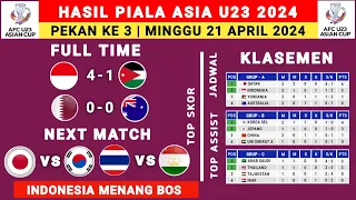 Hasil Piala Asia U23 2024 hari Ini - Indonesia vs Jordania U23 - Klasemen Piala Asia U23 Qatar 2024