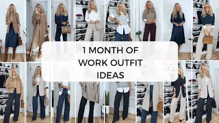 1 MONTH OF WINTER WORK OUTFIT IDEAS | Business casual work wear lookbook