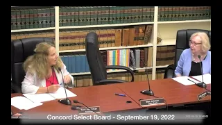 Concord Select Board - September 19, 2022