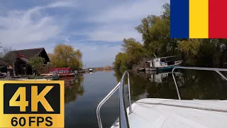 🚣 St. George Channel | Uzlina Channel | Isaccel Lake | Boat trip in DANUBE DELTA | ROMANIA #4k60fps