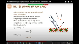 Lý 12 Hiện tượng quang điện ngoài, thuyết lượng tử ánh sáng 01