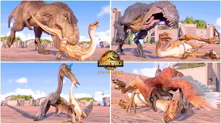 Gallimimus Hunting Animations of All Land & Flying Carnivore Dinosaurs 🦖 Jurassic World Evolution 2