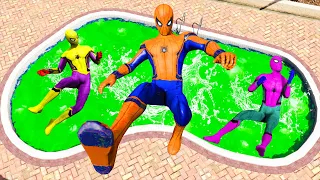 GTA 5 Rainbow Spiderman Jumping Into Toxic Pool (Ragdolls/Euphoria Physics) #3