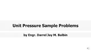 Hydraulics Week 2 Part 1/4: Unit Pressure Sample Problems