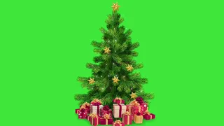 Animated Christmas tree green screen footage