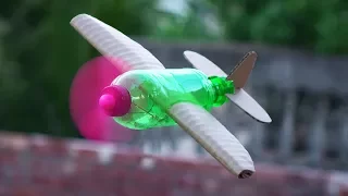 How to Make a indoor String flying Airplane using Plastic Bottle and Cardboard