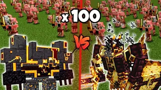 NETHERITE MONSTROSITY vs IGNIS vs ALL MOBS IN MINECRAFT x100 | Minecraft Mob Battle