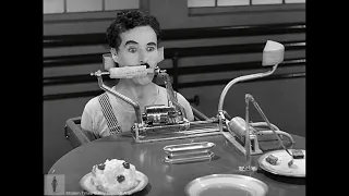 Charli Chaplin - Feeding machine - modern time