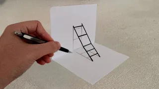 very easy 3d drawing stairs on paper for beginners