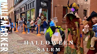 SALEM HALLOWEEN 2023 - Salem, MA Relaxing 4K City Walking Tour  Binaural 🎧 Pirate Battle Ending
