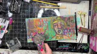 Gel Printed backgrounds in your journal: Dina Wakley New April 2024 release