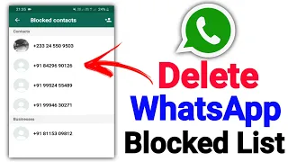 How To Delete Block Number In Whatsapp || How To Delete Blocked Contacts On Whatsapp