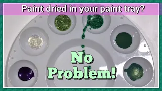 How to remove dried acrylic paint from your paint tray  #shorts