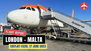 EASYJET A320 | Flight from London 🏴󠁧󠁢󠁥󠁮󠁧󠁿 to Malta 🇲🇹 | June 2023 [Flight Report]