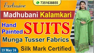 23 May 24 | Madhubani/Kalamkari Hand Painted Suits | Silk Mark Certified  | 7351638855