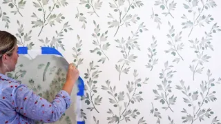 How To Stencil A Farmhouse Style Accent Wall With A Wall Stencil