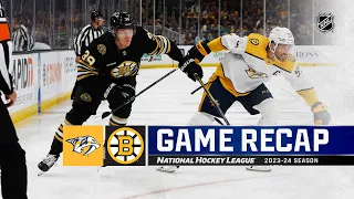 Predators @ Bruins 10/14 | NHL Highlights 2023