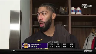 Anthony Davis POSTGAME INTERVIEWS | Los Angeles Lakers beat Golden State Warriors 145-144