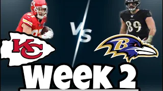 madden 22 Baltimore Ravens vs Kansas City chief Franchise mode week 2