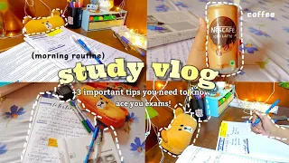 aesthetic study vlog 🌻 realistic routine, productive day, tips and tricks, coffee, motivational