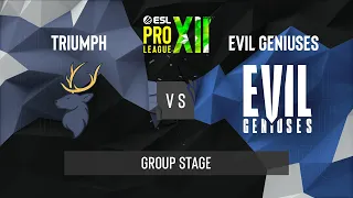 CS:GO - Evil Geniuses vs. Triumph [Nuke] Map 2 - ESL Pro League Season 12 - Group Stage - NA