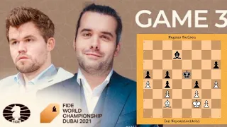 Game 3 • Ian Nepomniachtchi vs Magnus Carlsen | World Championship Match, 2021 #chess #chessgame