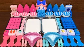 PINK vs BLUE !!! Mixing Random Things into GLOSSY SLIME!!! Satisfying slime Video #88