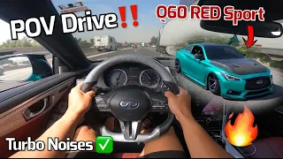 POV Q60 Red Sport Cuts up in traffic!|**Cleanest Q60?!**