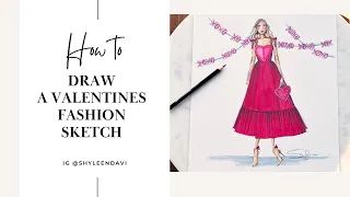 Be My Valentine Fashion Illustration Sketch