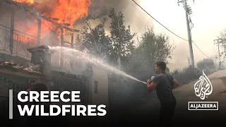 Out-of-control wildfires burn in several parts of Greece