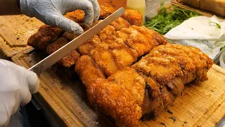 脆皮豬肉捲製作, 酥脆豬皮! / crispy roast pork belly, crispy pork skins - taiwanese street food