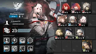 [Arknights] Max Risk Day 1, Risk 23 Windswept Highland (CC#3 Cinder) Contingency Contract