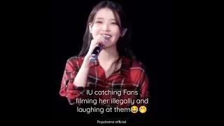 IU catching fans filming her illegally at concert 😳🤭 #shorts #iu