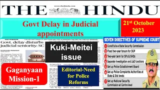 21 October 2023 | The Hindu Newspaper Analysis | Editorial Analysis | 18 October Current Affairs