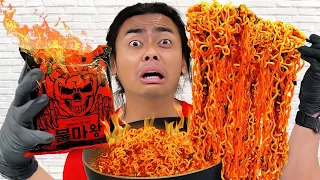 Eating The NEW World's SPICIEST Noodles (2023) - The Devil of Fire Korean Noodles Challenge