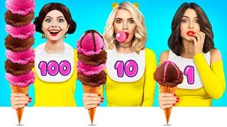 100 Layers of Bubble Gum vs Chocolate Food Challenge | Yummy Battle by by X-Challenge