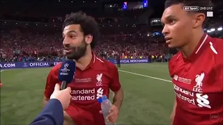 Mo Salah and Trent Alexander-Arnold after winning the Champions League!