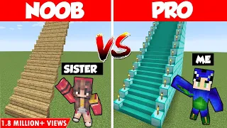 Minecraft BEST STAIRCASE BUILD CHALLENGE | NOOB vs PRO 😱 (Hindi)